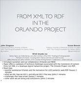 From XML to RDF in the Orlando Project thumbnail